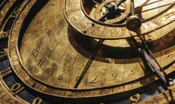 an ancient brass clock