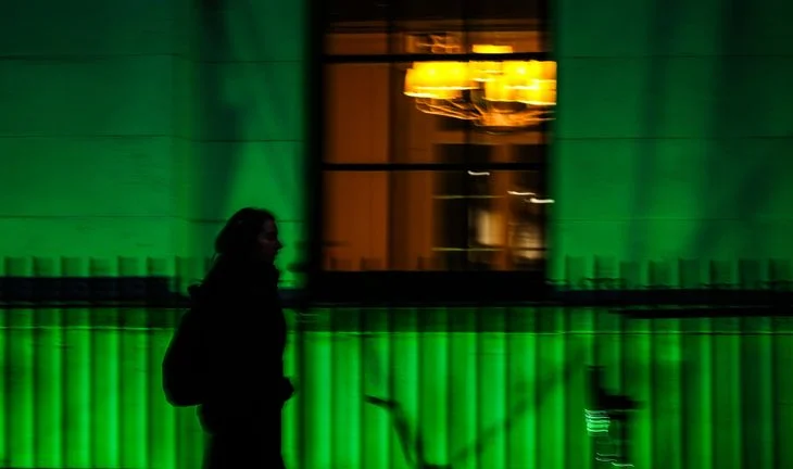a person walking in London
