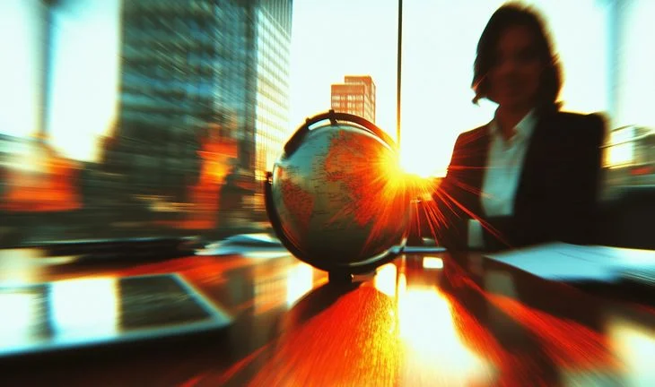 Globe in an office
