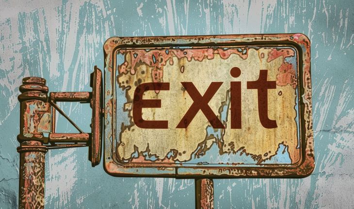a sign that says exit