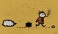 a man dropping his suitcase and heading off with a cigarette. A cloud in the background 